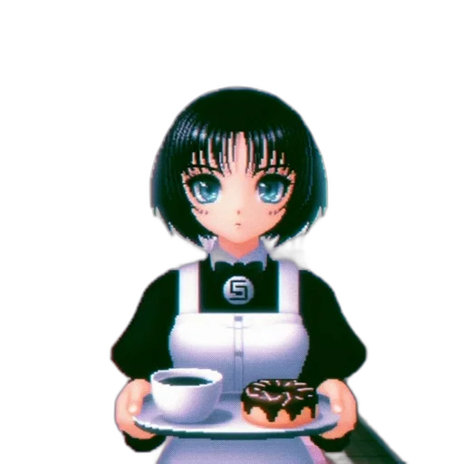 food, staff, robot, weapon, pixel art, anime, 3d render, vaporwave transparent PNG cut-out