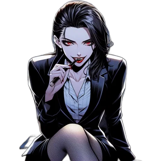 comic book art, concept art, cartoon, pixel art, dark, animated, woman, hair transparent PNG cut-out