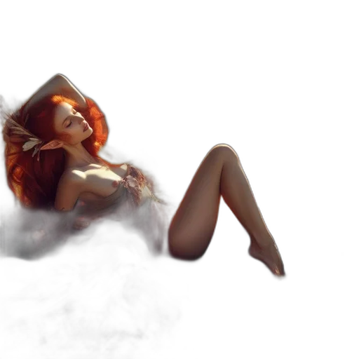 dress, photorealistic, fantasy art, concept art, oil painting, fog, fire, outer space transparent PNG cut-out