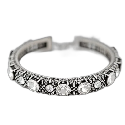 jewelry, crown, close-up, image, silver, crystal, bracelet, detailed transparent PNG cut-out