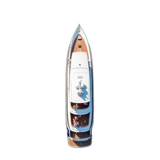first, image, shows, top-down, view, luxury, yacht, calm transparent PNG cut-out