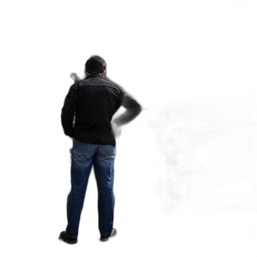 staff, jacket, robot, weapon, 3d render, concept art, photorealistic, fog transparent PNG cut-out