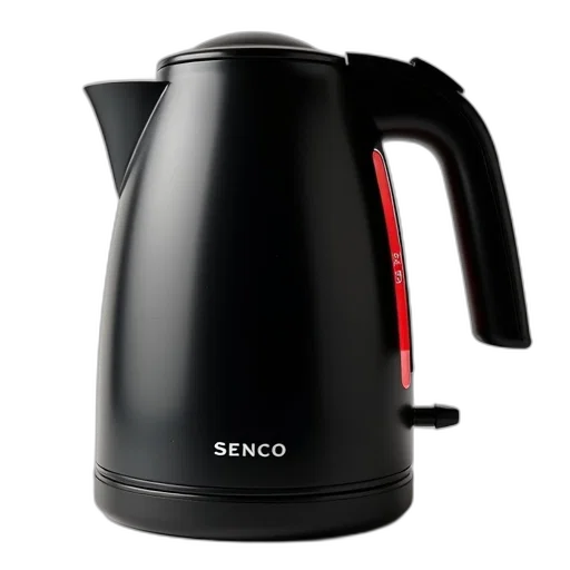 black, electric, kettle, red, temperature, indicator, brand, name transparent PNG cut-out