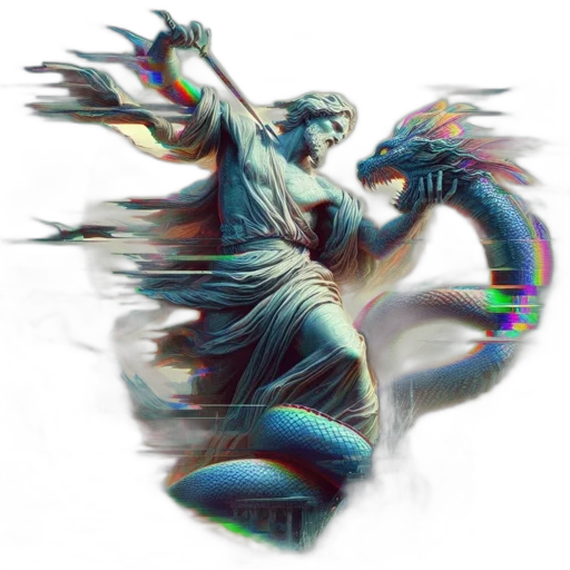 dragon, creature, sword, staff, vaporwave, fantasy art, concept art, 3d render transparent PNG cut-out