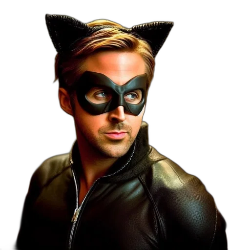 mask, animal, comic book art, photorealistic, concept art, cartoon, man, wears transparent PNG cut-out