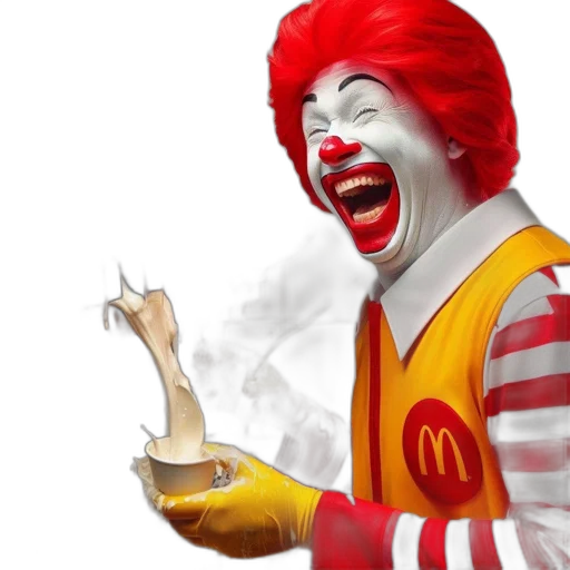 food, animal, face, creature, photorealistic, 3d render, concept art, ronald transparent PNG cut-out