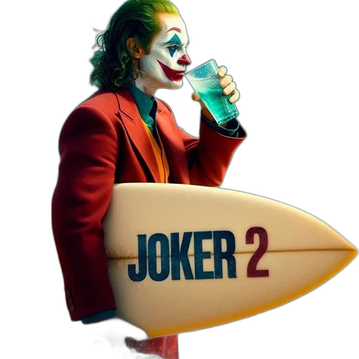concept art, 3d render, comic book art, cartoon, character, dressed, joker, green transparent PNG cut-out