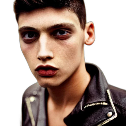 face, jacket, mask, photorealistic transparent PNG cut-out