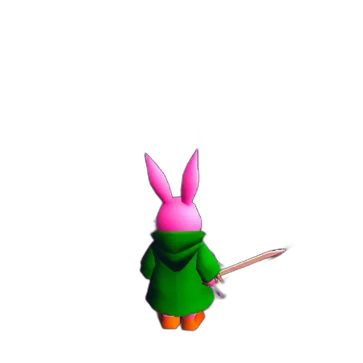 staff, weapon, creature, animal, 3d render, pixel art, concept art, vaporwave transparent PNG cut-out