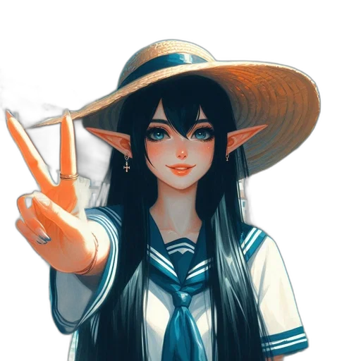 hat, staff, mask, face, anime, fantasy art, watercolor, oil painting transparent PNG cut-out
