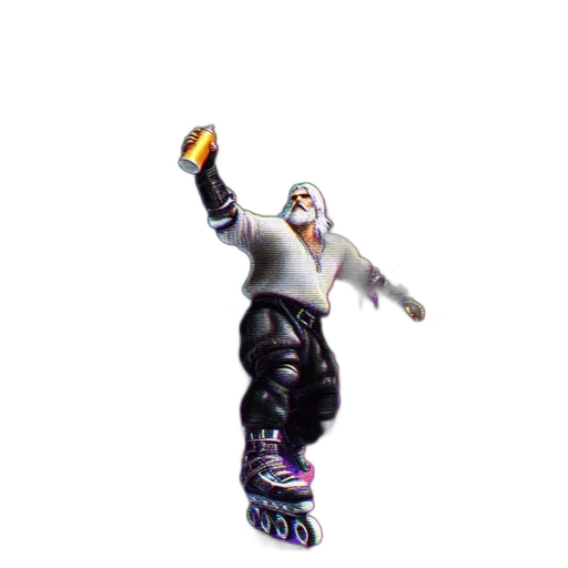 food, robot, staff, weapon, 3d render, concept art, pixel art, large transparent PNG cut-out