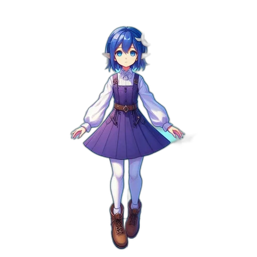 dress, staff, robot, flower, pixel art, anime, concept art, cartoon transparent PNG cut-out
