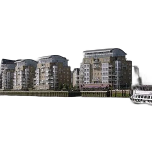 building, 3d render, photorealistic, concept art, modern, apartment, buildings, along transparent PNG cut-out