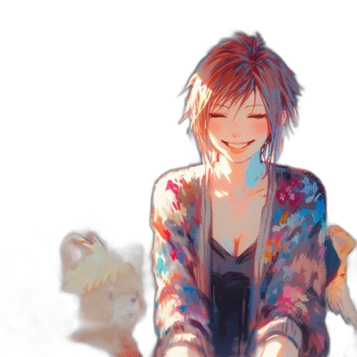 jacket, dress, face, creature, watercolor, anime, concept art, pixel art transparent PNG cut-out
