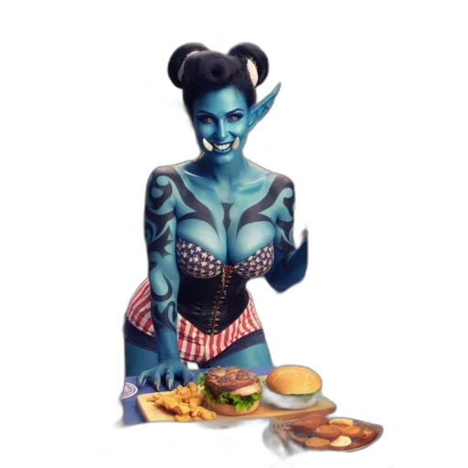 food, staff, fantasy art, concept art, pixel art, comic book art, blue, elf-like transparent PNG cut-out