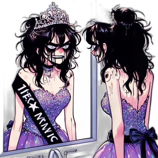 crown, dress, cartoon, concept art, comic book art, watercolor, animated, figure transparent PNG cut-out