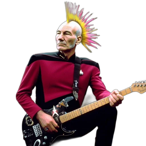 staff, crown, creature, jacket, outer space, bald, character, multi-colored transparent PNG cut-out