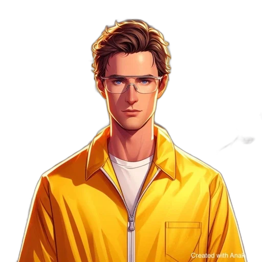 jacket, staff, face, comic book art, photorealistic, cartoon, concept art, neon lights transparent PNG cut-out
