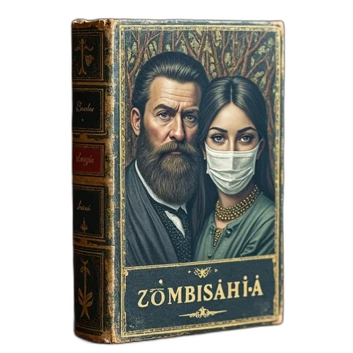 comic book art, concept art, book, cover, title, foreign, script, possibly transparent PNG cut-out