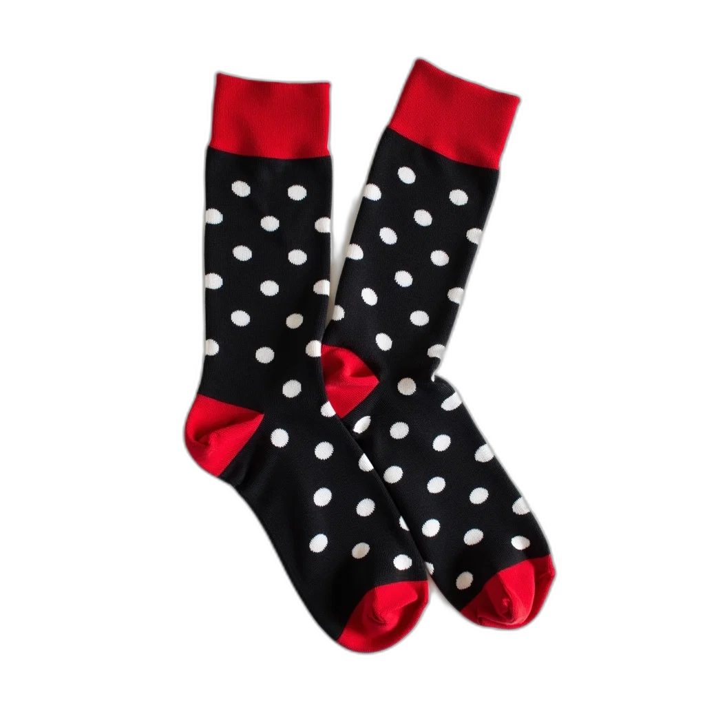 shoes, dress, pair, black, white, polka, dot, socks transparent PNG cut-out
