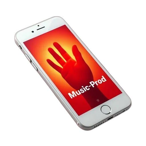 white, iphone, red, orange, background, large, hand, icon transparent PNG cut-out