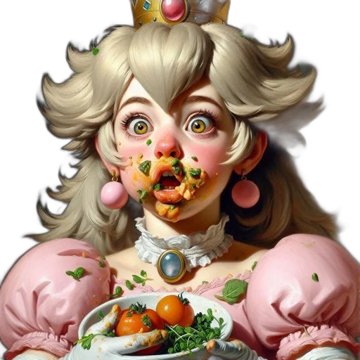 food, face, crown, creature, concept art, photorealistic, fantasy art, pixel art transparent PNG cut-out