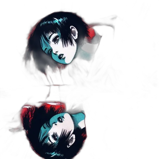 mask, face, comic book art, concept art, anime, watercolor, neon lights, outer space transparent PNG cut-out