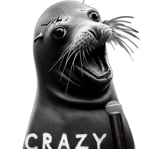 creature, bottle, animal, photorealistic, illustrated, seal, depicted, comical transparent PNG cut-out