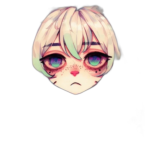 mask, face, staff, creature, pixel art, watercolor, anime, vaporwave transparent PNG cut-out
