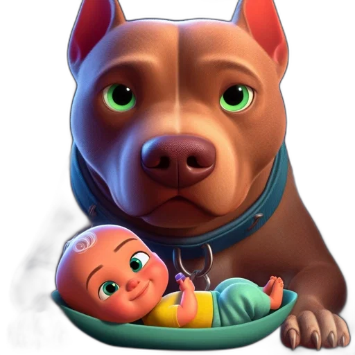 animal, face, 3d render, concept art, photorealistic, cartoon, animated, dog transparent PNG cut-out