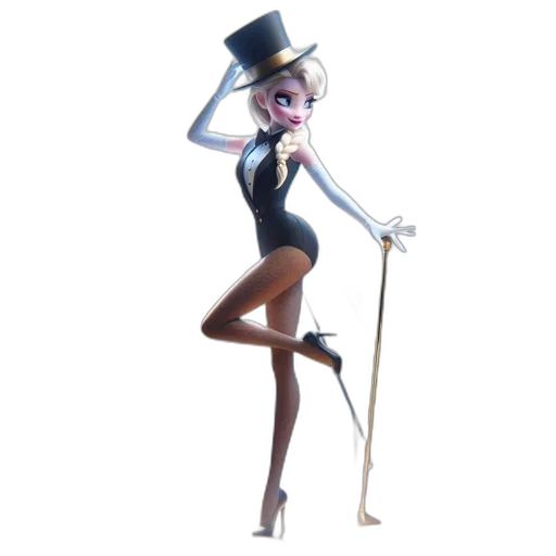 staff, hat, dress, concept art, cartoon, 3d render, fantasy art, dark transparent PNG cut-out