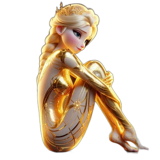 jewelry, crown, 3d render, concept art, fantasy art, cartoon, golden, golden-bodied transparent PNG cut-out