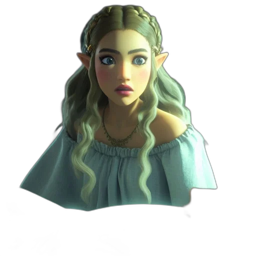 face, dress, crown, staff, fantasy art, concept art, pixel art, 3d render transparent PNG cut-out