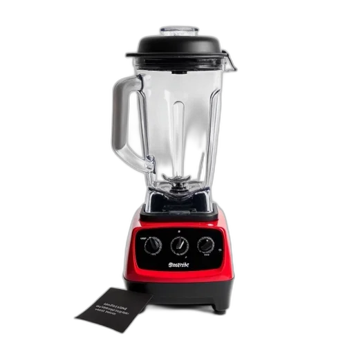 black, red, blender, lid, base, displayed, against, white transparent PNG cut-out