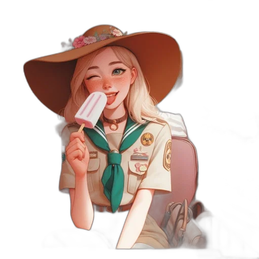 hat, staff, jacket, face, concept art, cartoon, fantasy art, oil painting transparent PNG cut-out