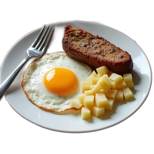 food, weapon, crown, jacket, photorealistic, 3d render, plate, placed transparent PNG cut-out