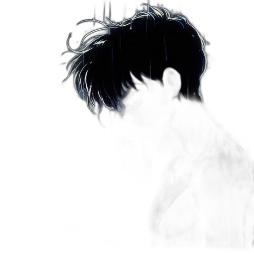 hair, mask, face, creature, photorealistic, watercolor, concept art, anime transparent PNG cut-out