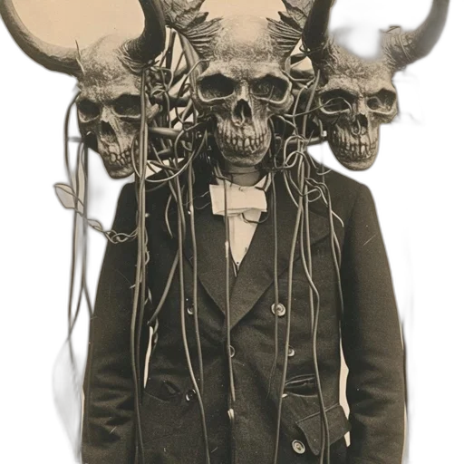 mask, staff, jacket, face, concept art, fantasy art, photorealistic, dark transparent PNG cut-out