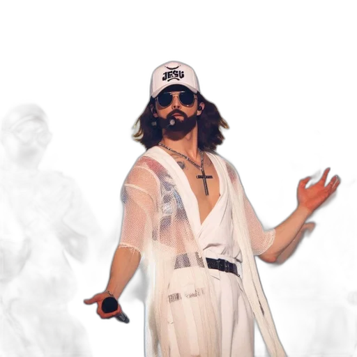 concept art, vaporwave, stage, performance, features, main, figure, white transparent PNG cut-out
