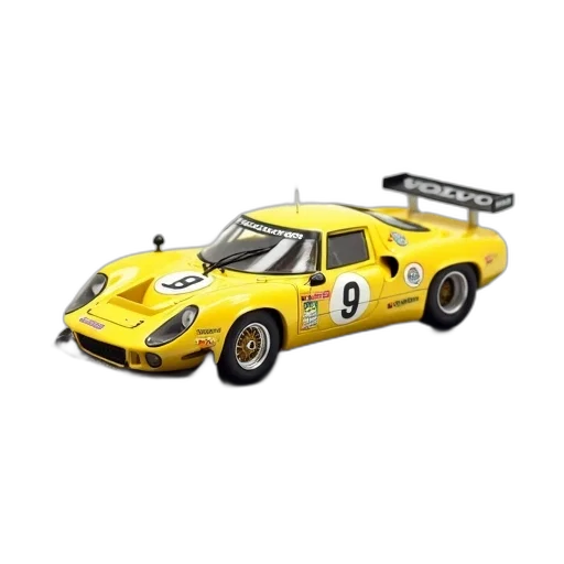 car, 3d render, concept art, photorealistic, yellow, racing, number, side transparent PNG cut-out