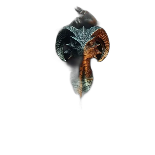 creature, mask, dragon, animal, concept art, fantasy art, 3d render, photorealistic transparent PNG cut-out