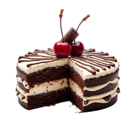 food, crown, 3d render, photorealistic, chocolate, cake, layer, white transparent PNG cut-out