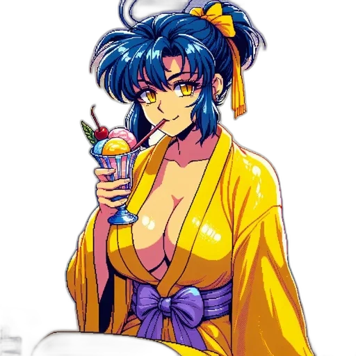 dress, staff, vaporwave, pixel art, anime, concept art, neon lights, blue transparent PNG cut-out