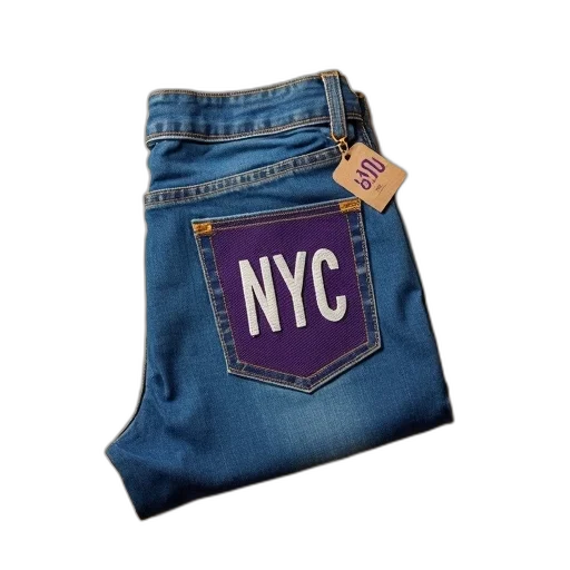jacket, shoes, pair, blue, jeans, purple, black, embroidered transparent PNG cut-out