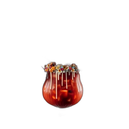 bottle, jewelry, crown, food, 3d render, photorealistic, concept art, vibrant transparent PNG cut-out