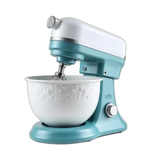 modern, electric, stand, mixer, sleek, design, white, bowl transparent PNG cut-out