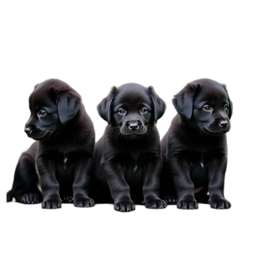 animal, 3d render, photorealistic, concept art, dark, three, black, puppies transparent PNG cut-out