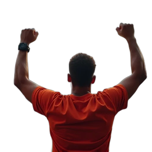 staff, man, cheering, taking transparent PNG cut-out