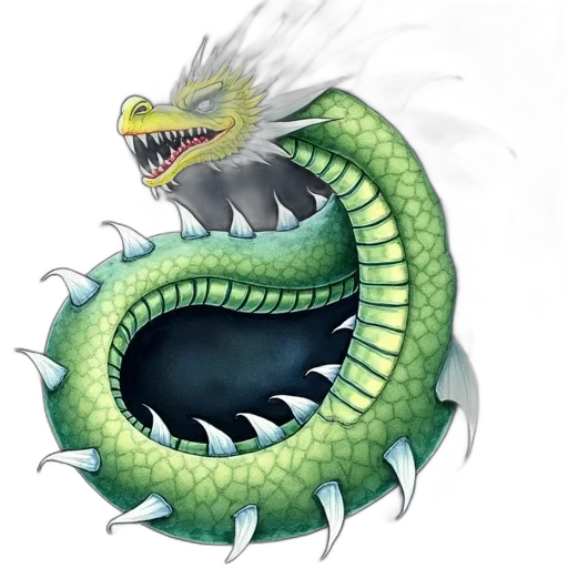 dragon, creature, staff, concept art, fantasy art, 3d render, photorealistic, green transparent PNG cut-out