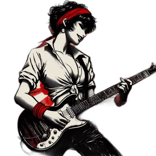 cartoon, comic book art, concept art, photorealistic, illustration, shows, woman, punk transparent PNG cut-out